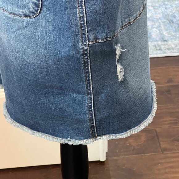 Democracy Absolution Denim Jean Skirt Size 10 Frayed Hem - Picture 5 of 7